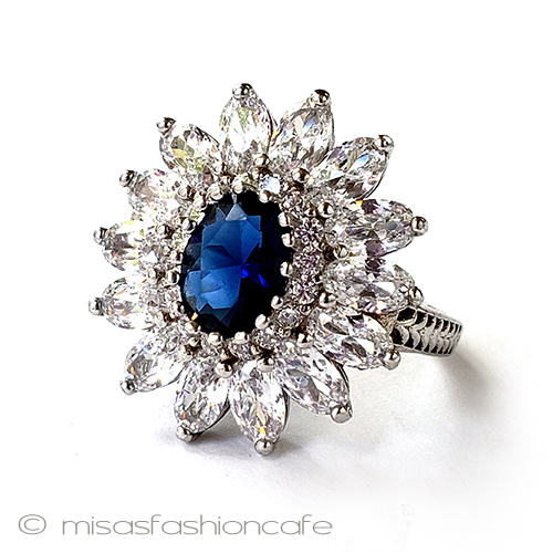 （画像用） サファイアフラワー　指輪 スターリング925 リング