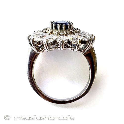 （画像用） サファイアフラワー　指輪 スターリング925 リング