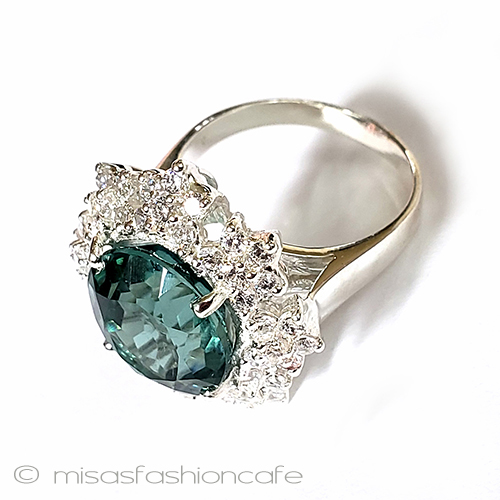 （画像用） アクアマリンの花リング スターリング925指輪