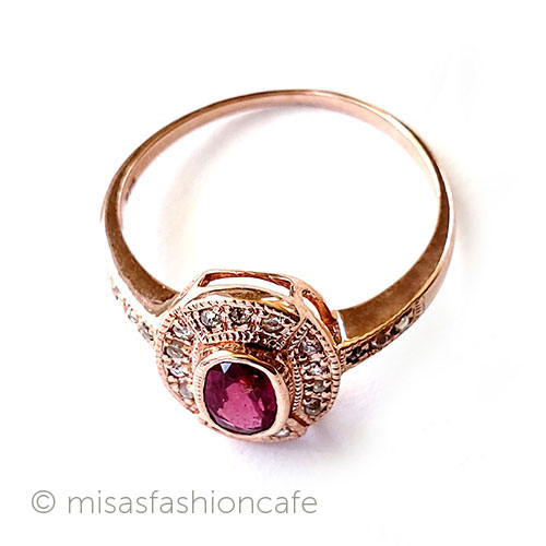 （画像用） アンティークリング指輪 ルビー＆ダイヤモンド