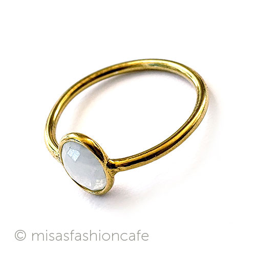 （画像用） 天然石ムーンストーン指輪 14Kイエローゴールド925