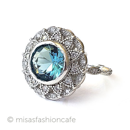 （画像用） トパーズ・フローラル スターリング刻印リング