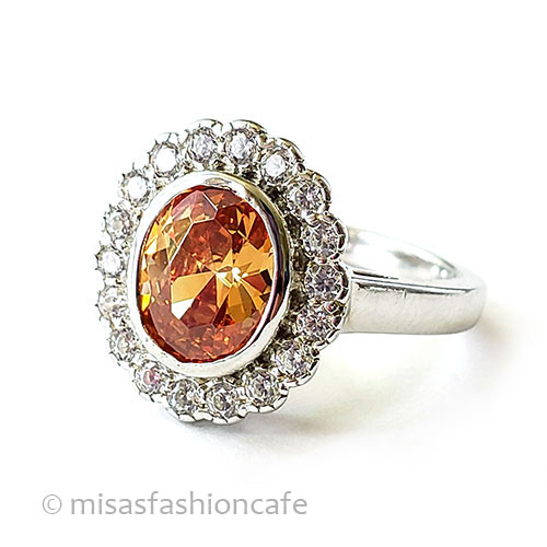 （画像用） サファイア＆トパーズ指輪 スターリング925刻印リング