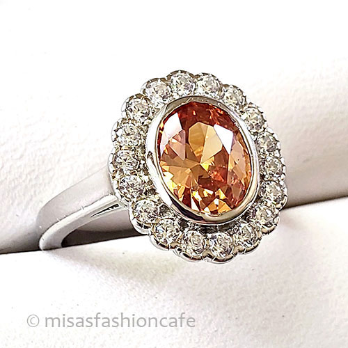 （画像用） サファイア＆トパーズ指輪 スターリング925刻印リング