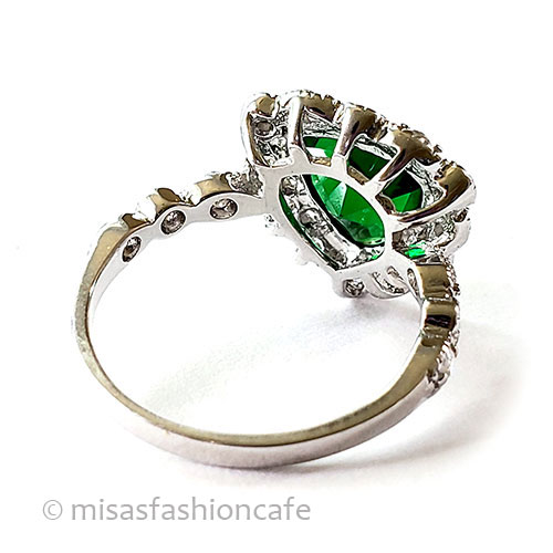 （画像用） エメラルド＆トパーズ指輪 スターリング925リング