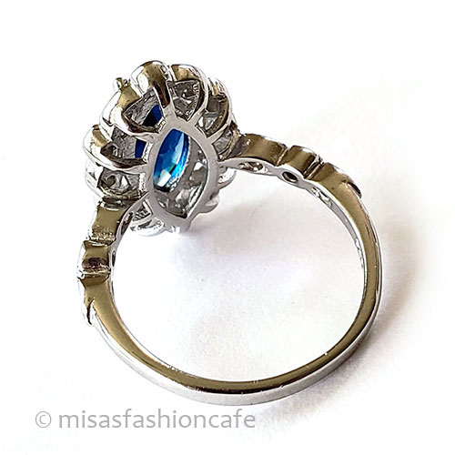 （画像用） サファイア＆ホワイトトパーズ スターリングシルバー925指輪