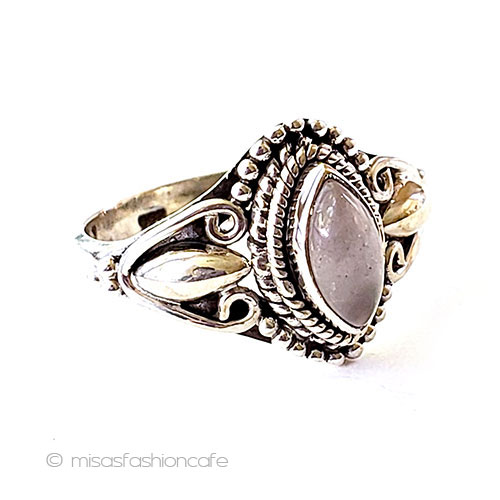 （画像用） 天然石ローズクオーツ指輪 スターリングシルバー925