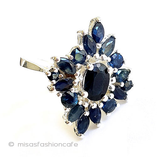 （画像用） 天然石ブルーサファイア スターリングシルバー指輪