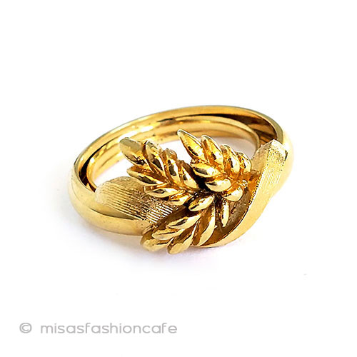 （画像用） Trifariトリファリ　小麦 アンティークリング指輪