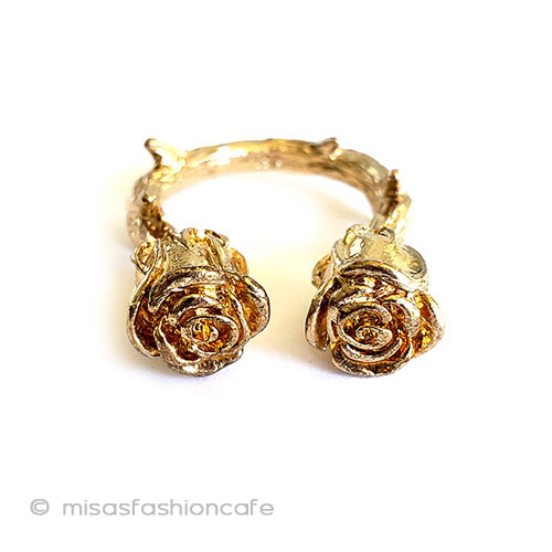 （画像用） 2輪ローズのお花リング ヴィンテージ美女と野獣