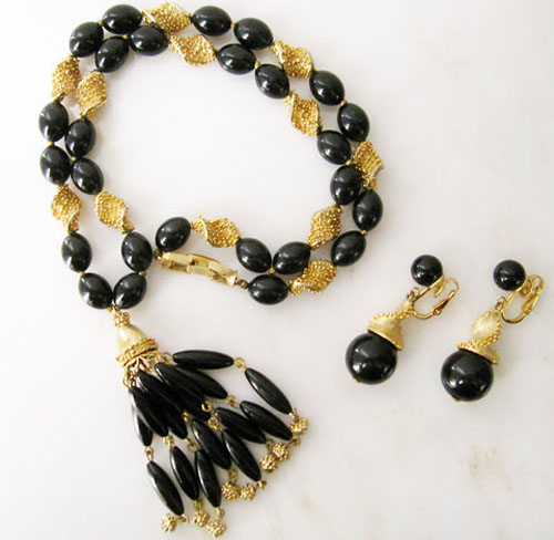 （画像用） クラウンTrifari ネックレス＆イヤリングセット