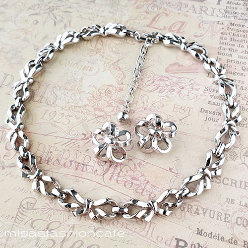 （画像用） Trifari　 トリファリ 銀リボンのセット