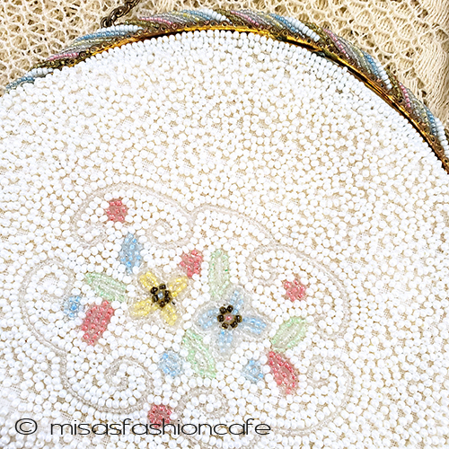 （画像用） ヴィンテージ　バッグ　 フランス製ビーズ総刺繍