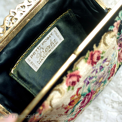 （画像用） アンティークバッグ プチポアン　花刺繍