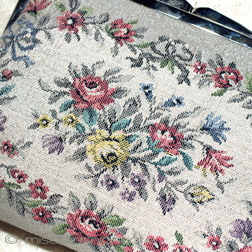 （画像用） ヴィンテージバッグ ドイツ製　お花刺繍