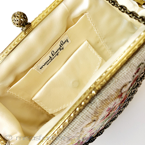 （画像用） ビンテージバッグ　刺繍 プチポアン　花ブーケ