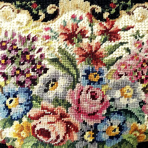 （画像用） アンティークバッグ　 プチポアン　花刺繍