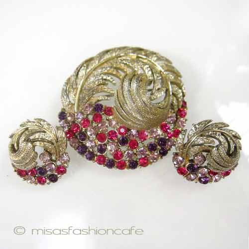 （画像用） アンティークジュエリー CoroフェザーRSセット