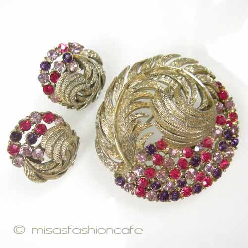 （画像用） アンティークジュエリー CoroフェザーRSセット