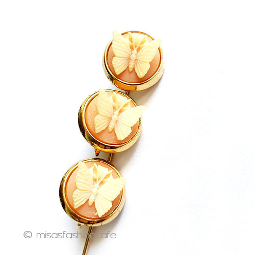 （画像用） Trifari　 トリファリ 蝶のカメオ　セット