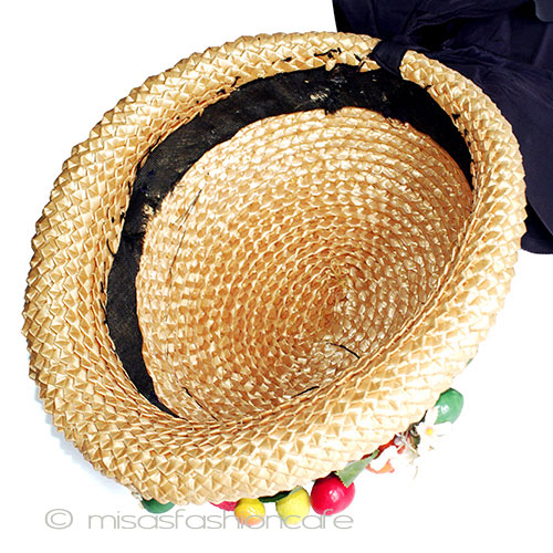 （画像用） ヴィンテージ　ハット フルーツ＆リボン大