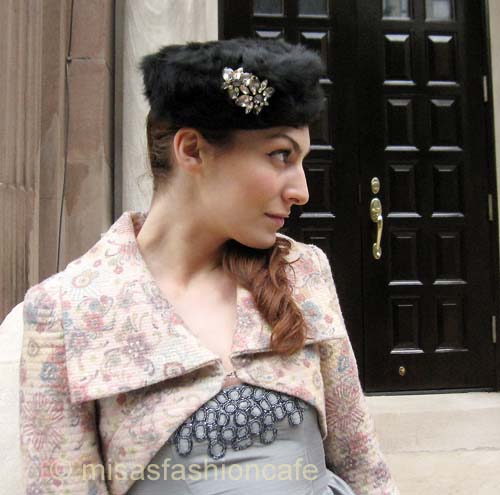 （画像用） ヴィンテージ　ハット ラインストーン