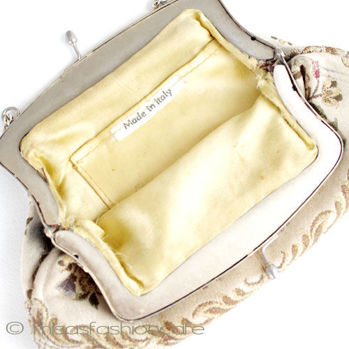 （画像用） アンティーク　バッグ イタリア製　花刺繍