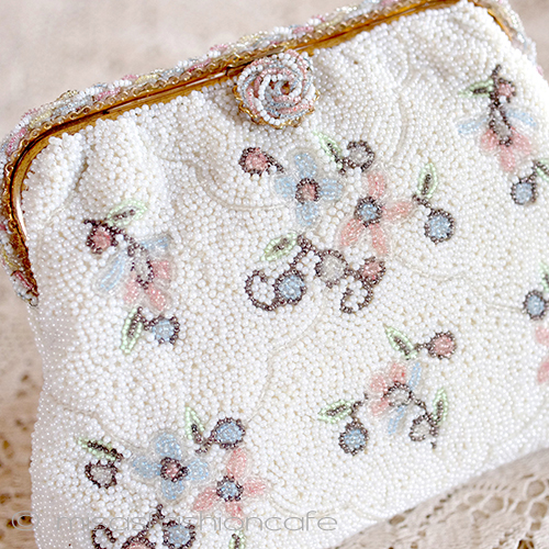 （画像用） アンティークバッグ フランス製　ビーズ刺繍