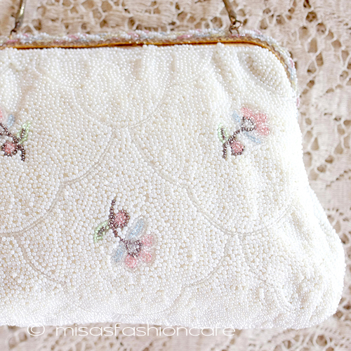 （画像用） アンティークバッグ フランス製　ビーズ刺繍