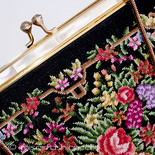 （画像用） アンティークバッグ MOパール　花プチポアン