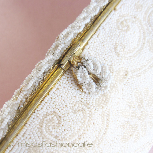 （画像用） ヴィンテージバッグ仏製 ビーズ総刺繍 お花