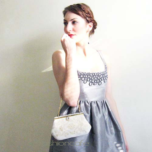 （画像用） ヴィンテージバッグ仏製 ビーズ総刺繍 お花