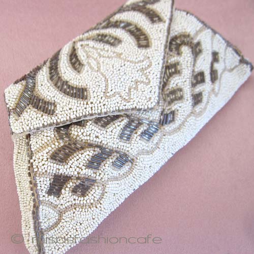 （画像用） アンティーク　バッグ ビーズ刺繍アートデコ