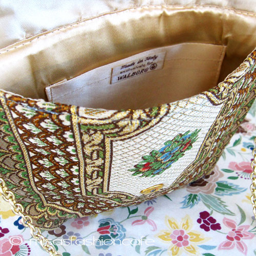 （画像用） ヴィンテージバッグ 伊製パンジー・スミレの花