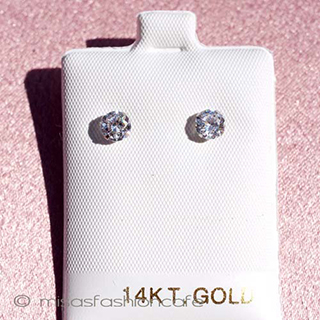 （画像用） 14金　ホワイトゴールド ジルコニアダイヤ　ピアス