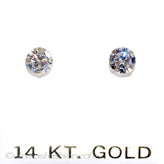 （画像用） 14金　イエローゴールド ジルコニアダイヤ　ピアス