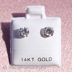 （画像用） 14金　イエローゴールド ジルコニアダイヤ　ピアス