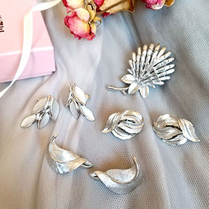 （画像用） TrifariトリファリSET 「銀の葉」4点セット