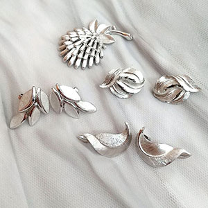 （画像用） TrifariトリファリSET 「銀の葉」4点セット