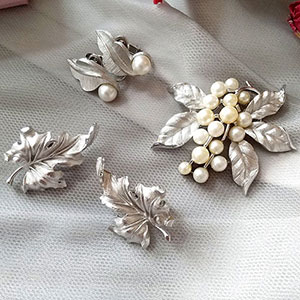 （画像用） TrifariトリファリSET 「銀の葉」3点セット