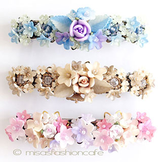 （画像用） ヘアーバレッタ お花　フランス製