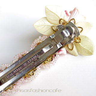 （画像用） パーティー・ヘアーバレッタ フランス製　フラワー