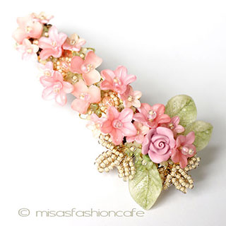 （画像用） ヘアーバレッタ お花　フランス製　