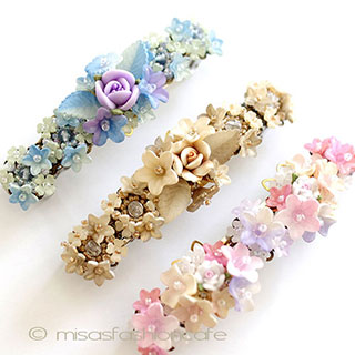 （画像用） ヘアバレッタ 再販！ お花　フランス製