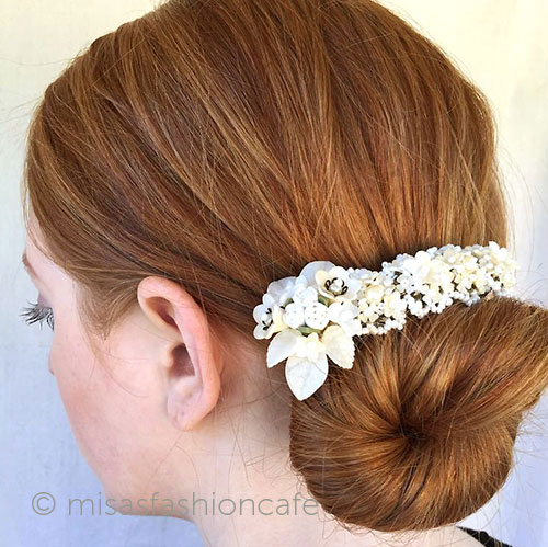 （画像用） パーティーヘアバレッタ フランス製花パール再販