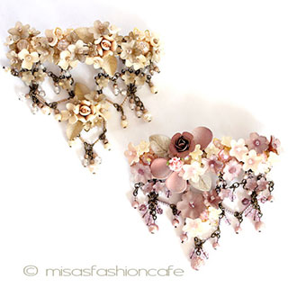 （画像用） パーティー・ヘアーバレッタ お花パール　再販！