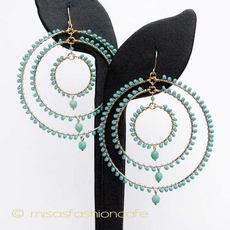 （画像用） ターコイズ3連　フープ