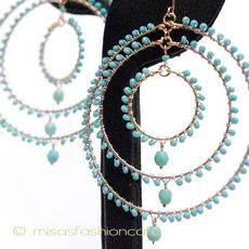 （画像用） ターコイズ3連　フープ