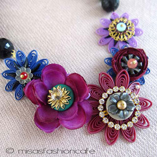 （画像用） NY お花ネックレス 　プラム・フラワー