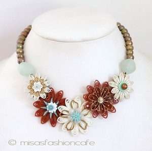 （画像用） NY お花ネックレス 真珠・バロックパール